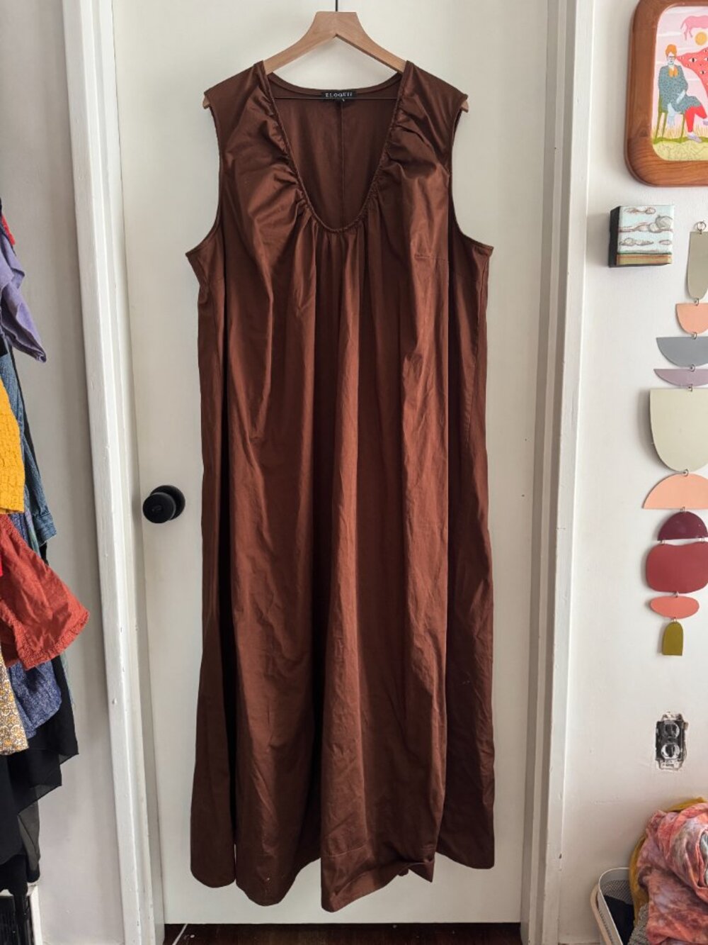 ELOQUII beautifully simple Shirred scoop neck maxi dress - 4X